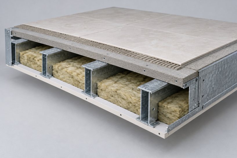 Floor build-up shown assembled