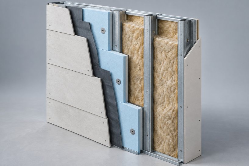 Wall build-up shown assembled